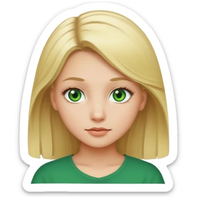 Girl blonde Green eyes sticker