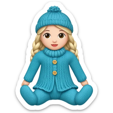 knitted doll sticker