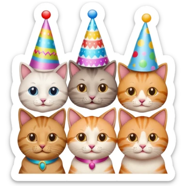 twelve cats at a birthday party sticker