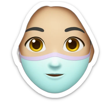 girl with a Beauty mask sticker