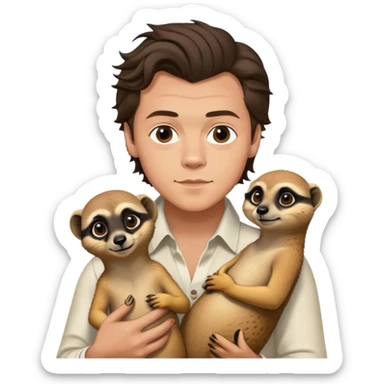 Harry Styles holding a meerkat  sticker