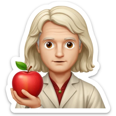 isaac newton with apple' sticker