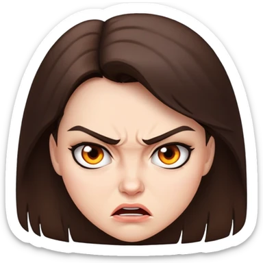 Beautiful woman brunette angry sticker