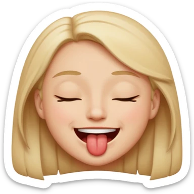 biting lip while smiling  sticker