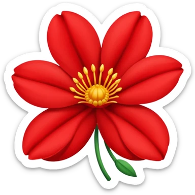 scarlet flower sticker