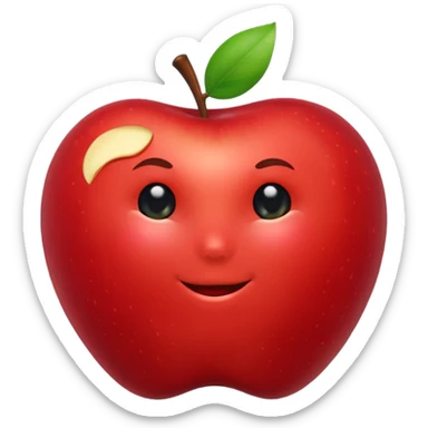 Red apple bitten sticker