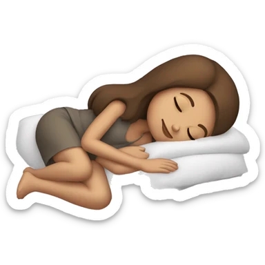 brown hair girl sleeping sticker