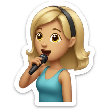 girl singing karaoke sticker