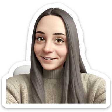 smiling girl in cozy sweater sticker