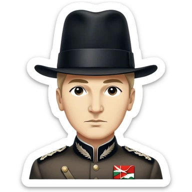 ​Cinematic Realistic Portrait of a Young Mustafa Kemal Atatürk, depicted in his iconic tall black hat and traditional attire with a confident, visionary expression, rendered with rich historical textures and warm, inspiring lighting that captures his youthful dynamism and transformative leadership, sticker