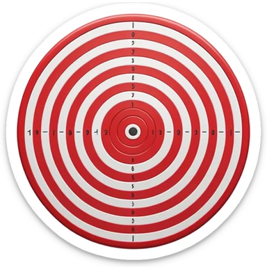 bullseye target with red and white concentric circles sticker
