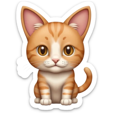 Un chat qui dit bonjour avec les oreilles tombante et une toute petite queu  sticker