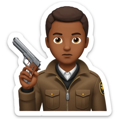 Black guy gun pointed at him sticker