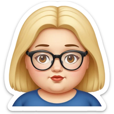 Fat girl cute with glasses  sticker