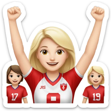 girl cheering on a football game sticker