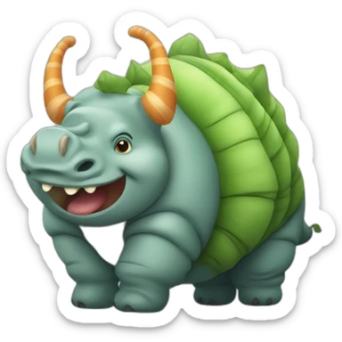 fat caterpillar and fat rhinoceros sticker