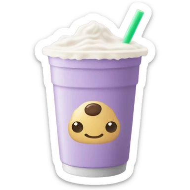 taro milk tea with boba pearls  sticker