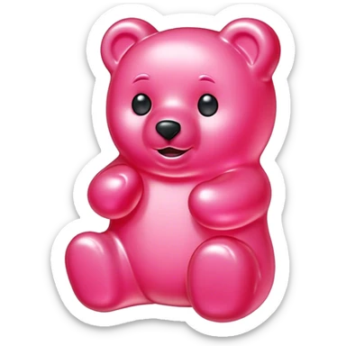 A pink gummy bear sticker