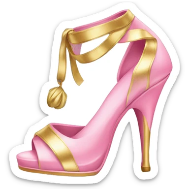 realistic pink and gold heels sticker