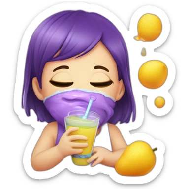 newborn drinking purple juice spill over face dizzy sticker