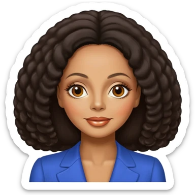 Diana Ross with dark brown hair sticker