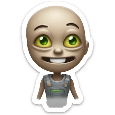 Um alien rindo muito e chorando ao mesmo tempo sticker