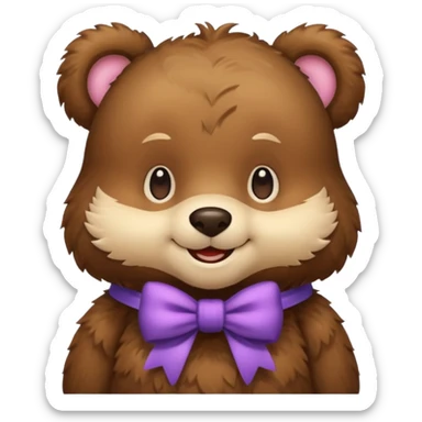 Cozy Bear with a bow sticker