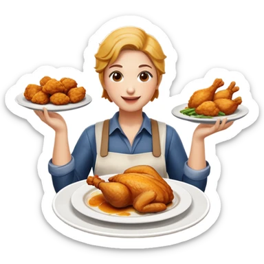 PUBG Victory Winner Winner Chicken Dinner with player celebrating and fried chicken sticker