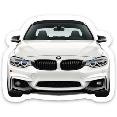 2016 white bmw 4 series with a black splitter and a small black fin  sticker