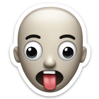 head with look like a plug and makes a scared face sticker