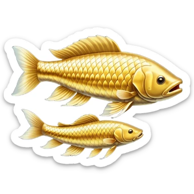 golden arowana, side view, detailed fins sticker