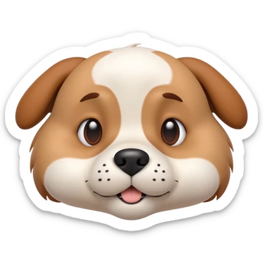 A highly detailed 3D render of a stylized cartoon dog character, resembling the 'Chill Guy' meme. sticker