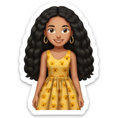 Solange with long black hair sticker