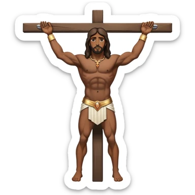 Black Jesus Christ on the cross  sticker