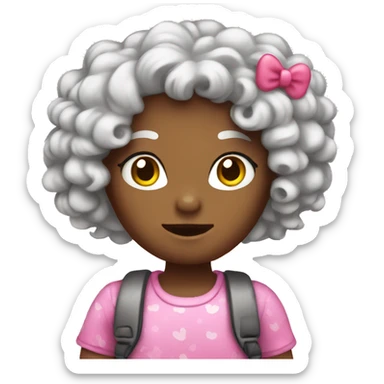 Hello kitty with some curly hair sticker