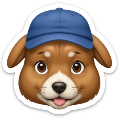 Perro con gorra sticker