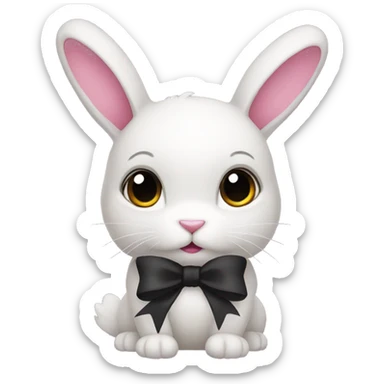 Female purple rabbit with a black bow sticker