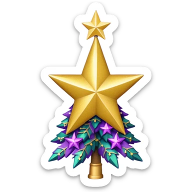 purple and gold tree topper sticker