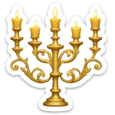 gold ornate candelabra  sticker