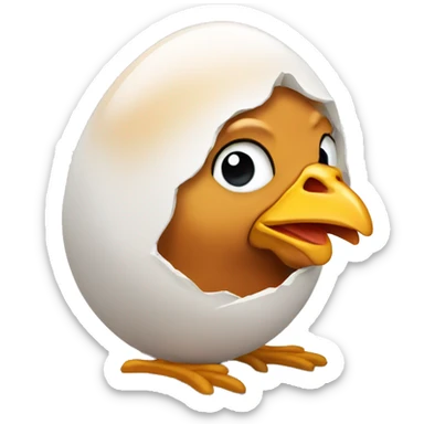 Chicken laying an egg sticker