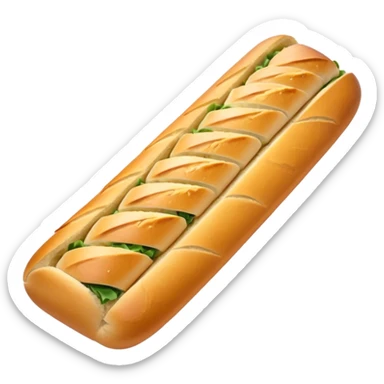 Garlic bread baguette with diagonal incisions sticker