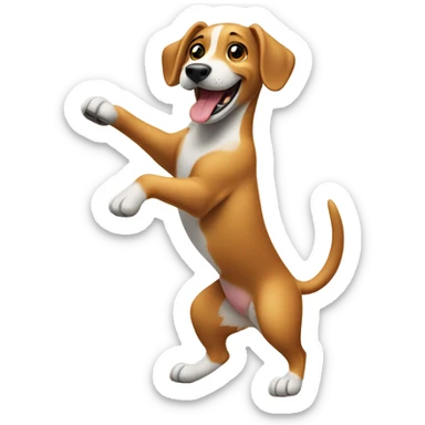 A dog dancing  sticker