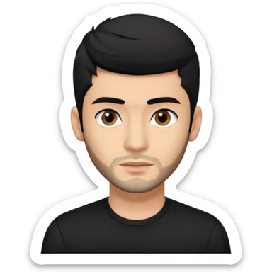 Zayn Malik with black hair and shirt sticker