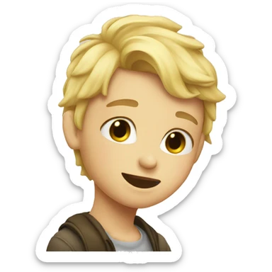 A blonde boy and girl blonde kiss sticker