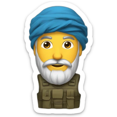 Un musulman barbu avec une arme sticker