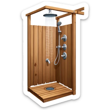 Outdoor wood shower  sticker