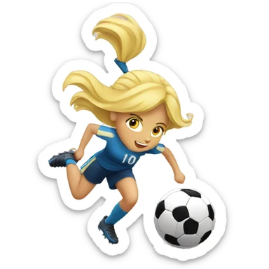 blond woman doing soccer tricks sticker