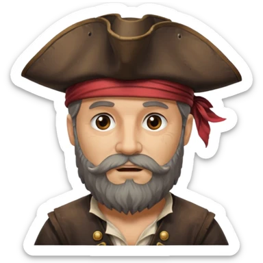 pirate captain bearded sticker