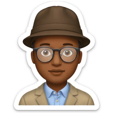 black man wearing hats and glasses sticker