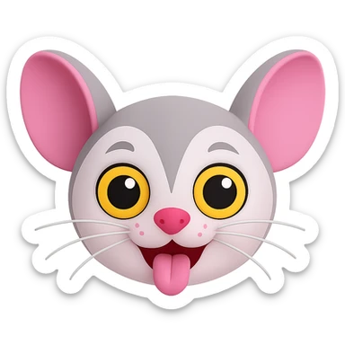 Remove the black background and make it transparent. Keep the sugar glider's face and smile unchanged, preserving the original style and details. sticker